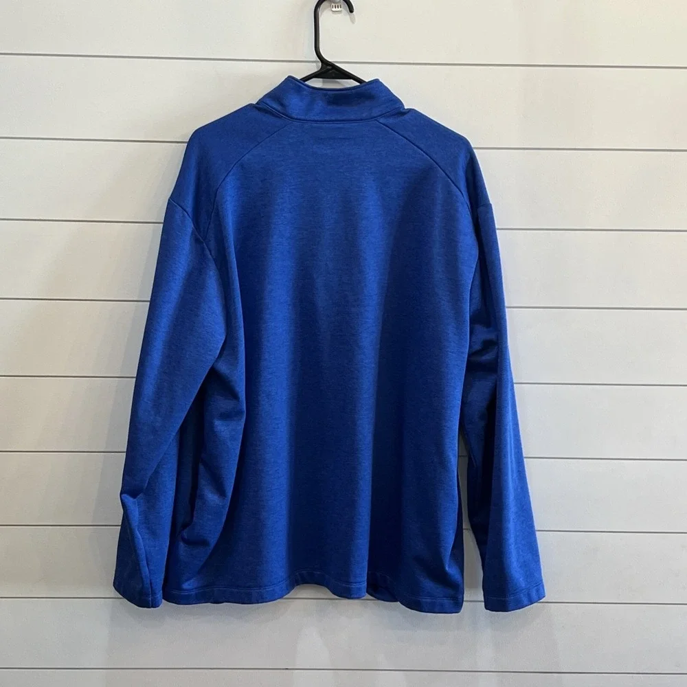 Callaway Jacket Mens 2XL XXL Blue Opti Dry Pullover Golf 1/4 Quarter Zip Logo